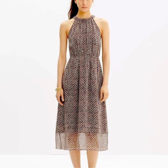 Madewell Dresses & Skirts - Madewell Silk Diamond Tile Midi Dress Size 2